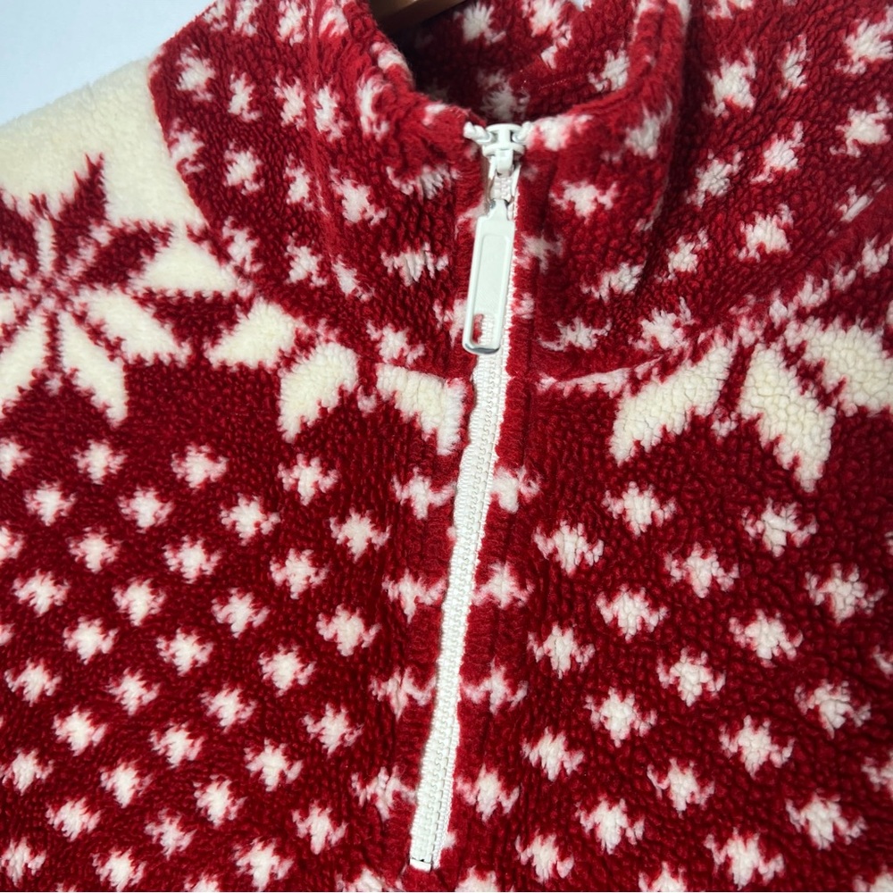 Liz Claiborne 90s Vintage Fair Isle Christmas Fleece Pullover Sweatshirt L/XL - Picture 3 of 8